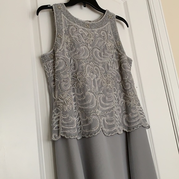 JKARA Dresses & Skirts - JKARA beaded evening dress and scarf
